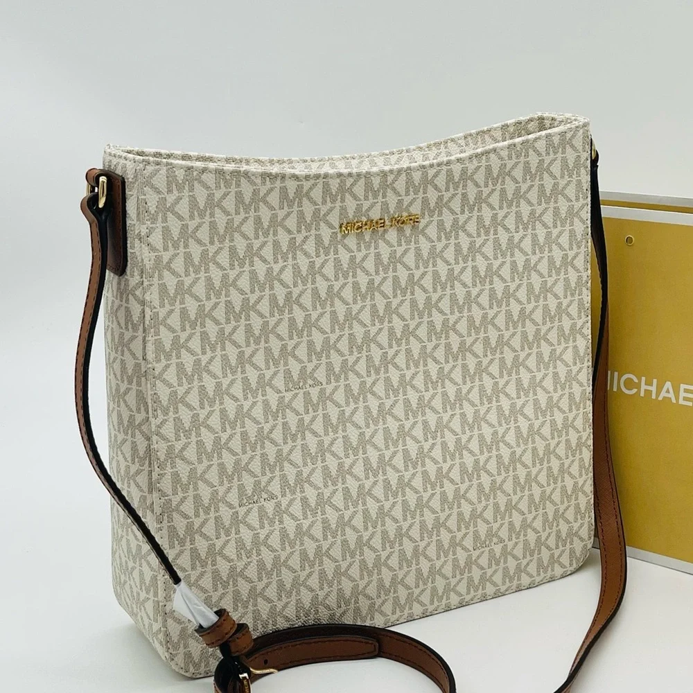 Michael Kors Large Messenger Crossbody Bag Vanilla